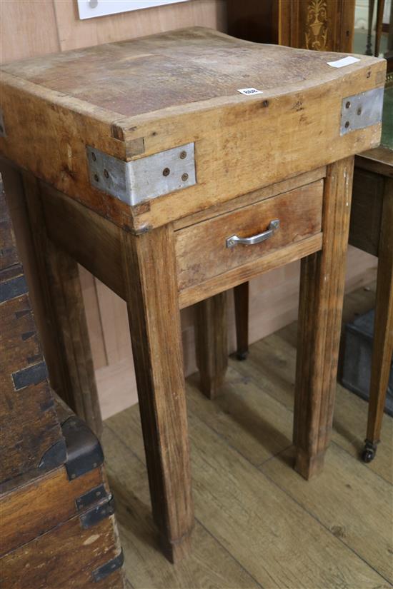 A butchers block W.49cm